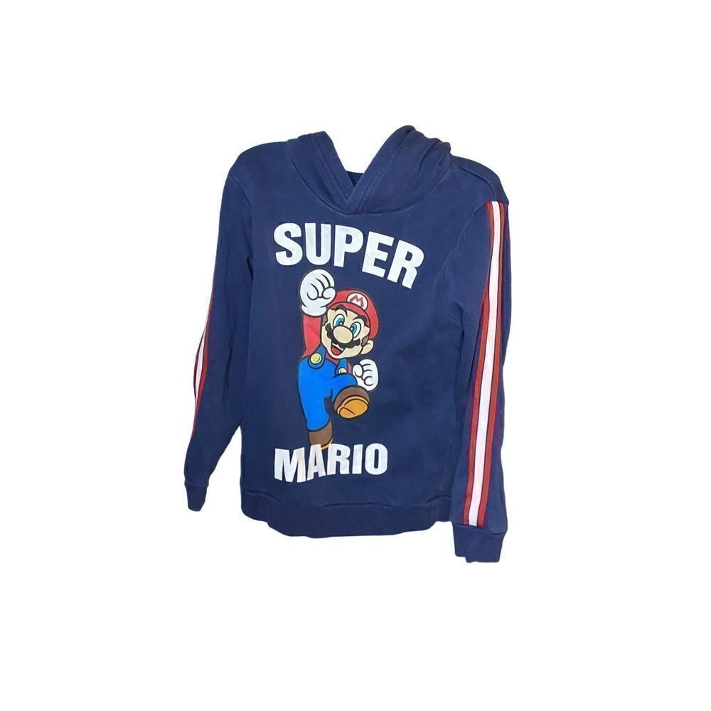 H&M boys super Mario brothers long sleeve hoodie blue size 6/8